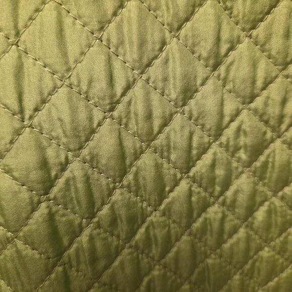 The Quacker Factory Silk Quilted Blazer Jacket Rhinestones Medium Green Pink QVC - Picture 5 of 13